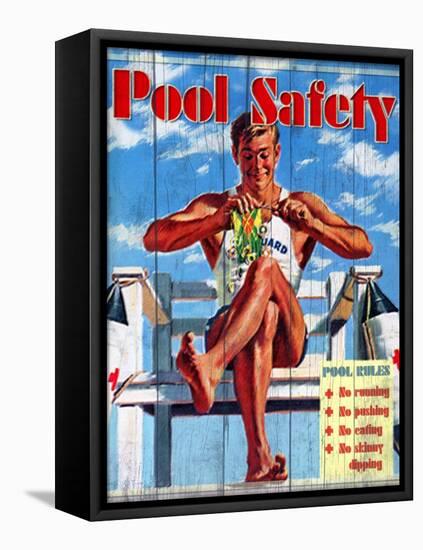 Pool Safety-Kate Ward Thacker-Framed Stretched Canvas