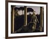 Pool Surrounded by Marble Statues and Graceful Arches in Gardens of Hadrian's Villa at Tivoli-Gjon Mili-Framed Photographic Print