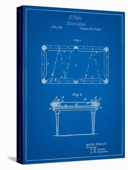 Pool Table Patent-Cole Borders-Stretched Canvas