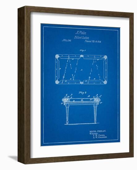 Pool Table Patent-Cole Borders-Framed Art Print