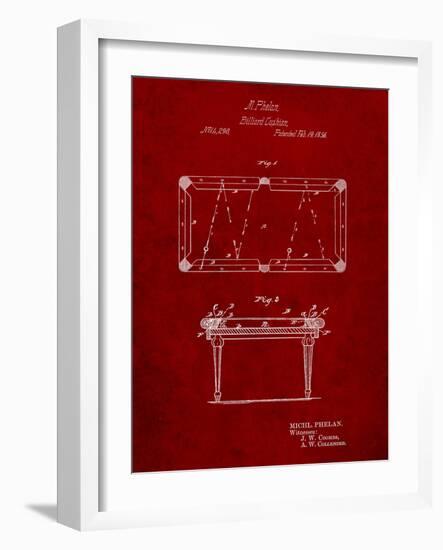 Pool Table Patent-Cole Borders-Framed Art Print