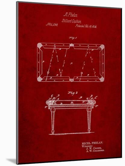 Pool Table Patent-Cole Borders-Mounted Art Print