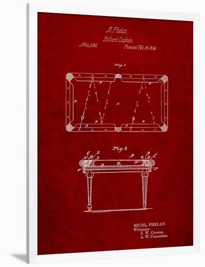 Pool Table Patent-Cole Borders-Framed Art Print