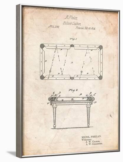 Pool Table Patent-Cole Borders-Framed Art Print