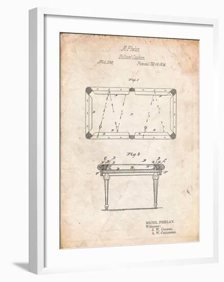 Pool Table Patent-Cole Borders-Framed Art Print