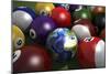 Pool Table with Balls and One of Them as Planet Earth-null-Mounted Premium Giclee Print