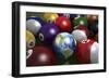 Pool Table with Balls and One of Them as Planet Earth-null-Framed Premium Giclee Print