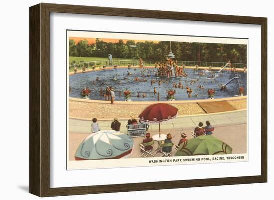 Pool, Washington Park, Racine, Wisconsin-null-Framed Art Print