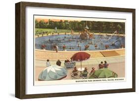 Pool, Washington Park, Racine, Wisconsin-null-Framed Art Print