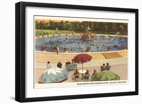 Pool, Washington Park, Racine, Wisconsin-null-Framed Art Print