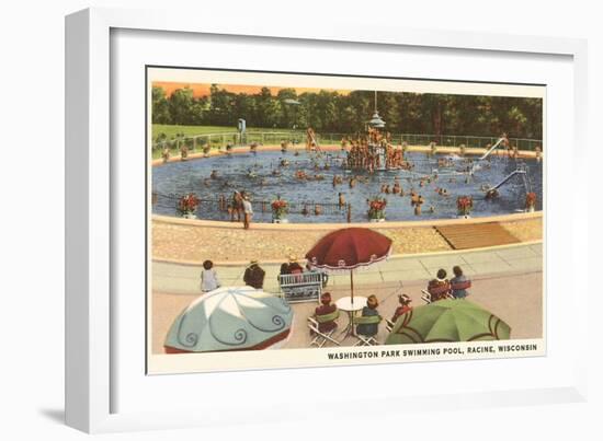 Pool, Washington Park, Racine, Wisconsin-null-Framed Art Print