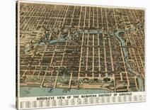 Bird’s Eye View of the Business District of Chicago, 1898-Poole Bros^-Laminated Art Print
