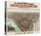 Elevated Trains in Chicago, c. 1897-Poole Bros^-Giclee Print