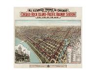 Elevated Trains in Chicago, c. 1897-Poole Bros^-Framed Art Print