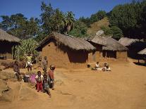 Village Scene, Children in Foreground, Zomba Plateau, Malawi, Africa-Poole David-Photographic Print