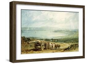 Poole, Dorset with Corfe Castle in the Distance-J. M. W. Turner-Framed Giclee Print