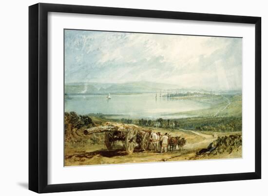 Poole, Dorset with Corfe Castle in the Distance-J. M. W. Turner-Framed Giclee Print