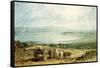 Poole, Dorset with Corfe Castle in the Distance-J. M. W. Turner-Framed Stretched Canvas