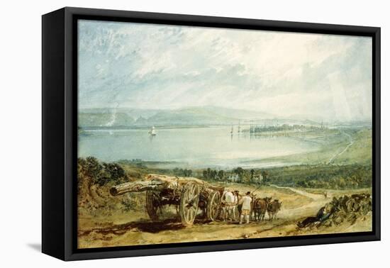 Poole, Dorset with Corfe Castle in the Distance-J. M. W. Turner-Framed Stretched Canvas