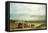 Poole, Dorset with Corfe Castle in the Distance-J. M. W. Turner-Framed Stretched Canvas