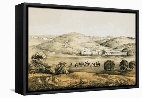 Pools of Solomon with Distant View of Bethlehem-English-Framed Stretched Canvas