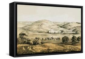 Pools of Solomon with Distant View of Bethlehem-English-Framed Stretched Canvas