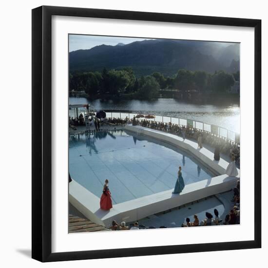 Poolside Fashion Show at the Broadmoor Hotel as Part of 'French Week,' Colorado Springs, Co, 1959-Allan Grant-Framed Photographic Print