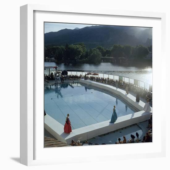 Poolside Fashion Show at the Broadmoor Hotel as Part of 'French Week,' Colorado Springs, Co, 1959-Allan Grant-Framed Photographic Print