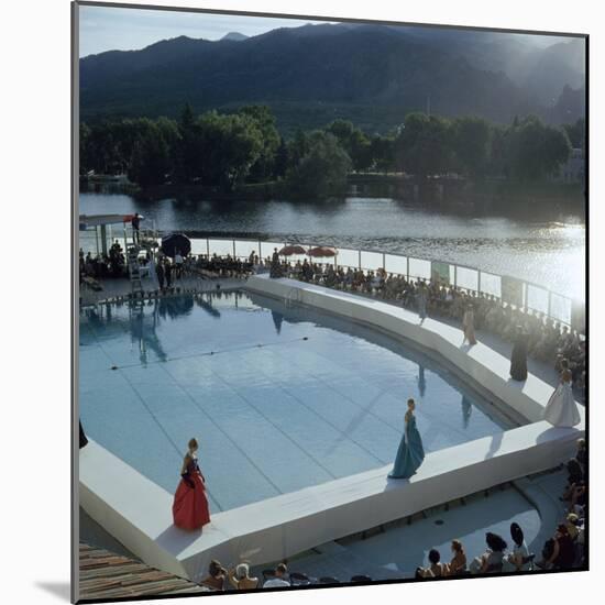 Poolside Fashion Show at the Broadmoor Hotel as Part of 'French Week,' Colorado Springs, Co, 1959-Allan Grant-Mounted Photographic Print