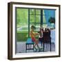 "Poolside Piano Practice," June 11, 1960-George Hughes-Framed Premium Giclee Print