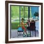 "Poolside Piano Practice," June 11, 1960-George Hughes-Framed Giclee Print