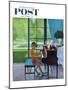 "Poolside Piano Practice," Saturday Evening Post Cover, June 11, 1960-George Hughes-Mounted Premium Giclee Print