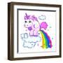 Pooping Unicorn-Reflux-Framed Art Print