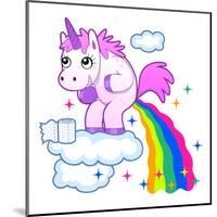 Pooping Unicorn-Reflux-Mounted Art Print