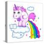 Pooping Unicorn-Reflux-Stretched Canvas