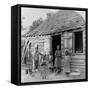 Poor African American Children Standing-null-Framed Stretched Canvas