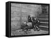 Poor and Homeless Sleeping on Streets-Jacob August Riis-Framed Stretched Canvas