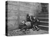Poor and Homeless Sleeping on Streets-Jacob August Riis-Stretched Canvas