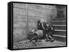 Poor and Homeless Sleeping on Streets-Jacob August Riis-Framed Stretched Canvas