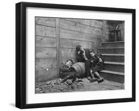 Poor and Homeless Sleeping on Streets-Jacob August Riis-Framed Photographic Print