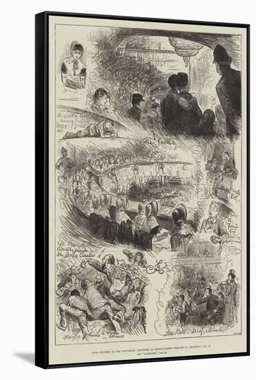 Poor Children at the Pantomime, Sketches at Covent-Garden Theatre on Thursday, 12 January-Frederick Barnard-Framed Stretched Canvas