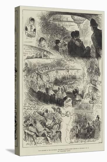 Poor Children at the Pantomime, Sketches at Covent-Garden Theatre on Thursday, 12 January-Frederick Barnard-Stretched Canvas