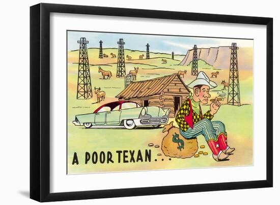 Poor Texan Cartoon-null-Framed Art Print