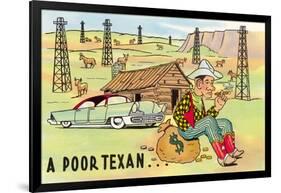 Poor Texan Cartoon-null-Framed Art Print