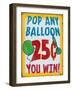 Pop Any Balloon Distressed-Retroplanet-Framed Giclee Print