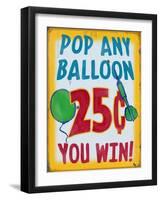 Pop Any Balloon Distressed-Retroplanet-Framed Giclee Print