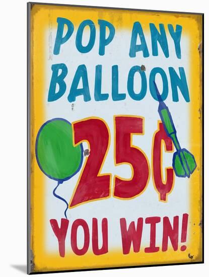 Pop Any Balloon Distressed-Retroplanet-Mounted Giclee Print