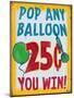 Pop Any Balloon Distressed-Retroplanet-Mounted Giclee Print
