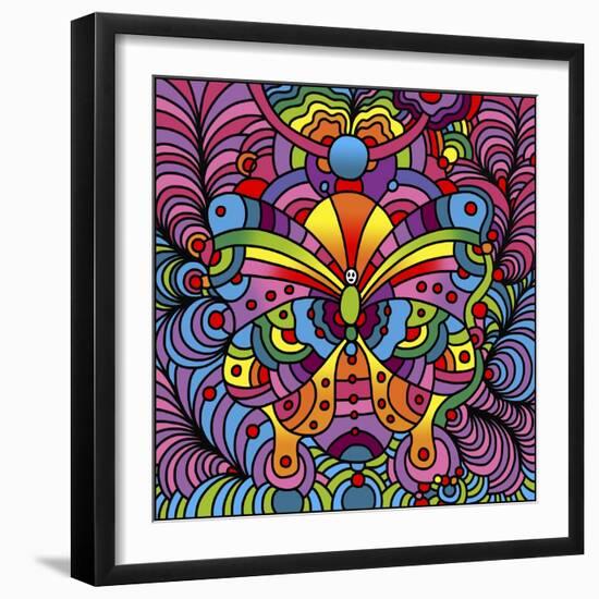 Pop Art Butterfly-Howie Green-Framed Giclee Print