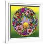 Pop Art Circle Flowers 615-Howie Green-Framed Giclee Print